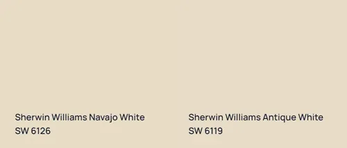 SW 6126 Navajo White vs SW 6119 Antique White