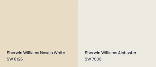 SW 6126 Navajo White vs SW 7008 Alabaster