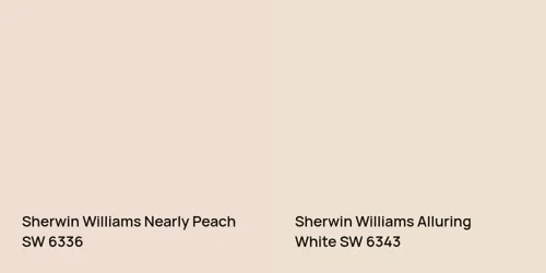 SW 6336 Nearly Peach vs SW 6343 Alluring White