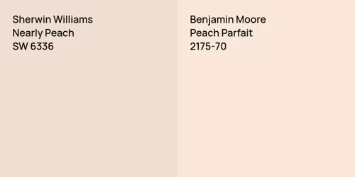 SW 6336 Nearly Peach vs 2175-70 Peach Parfait