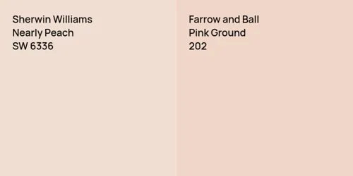 SW 6336 Nearly Peach vs 202 Pink Ground