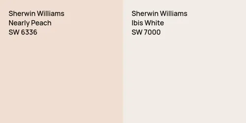 SW 6336 Nearly Peach vs SW 7000 Ibis White