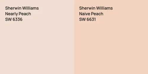 SW 6336 Nearly Peach vs SW 6631 Naive Peach