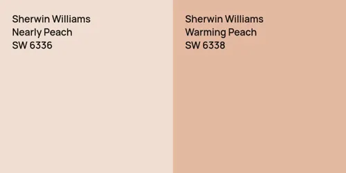 SW 6336 Nearly Peach vs SW 6338 Warming Peach