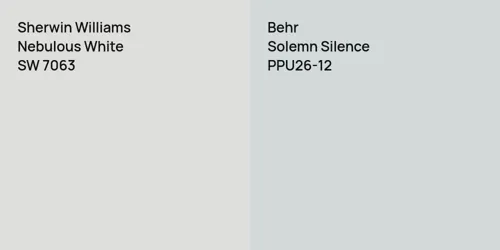 SW 7063 Nebulous White vs PPU26-12 Solemn Silence