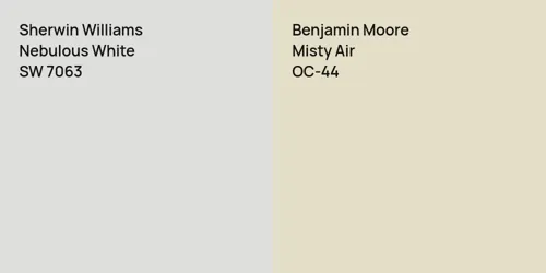 SW 7063 Nebulous White vs OC-44 Misty Air