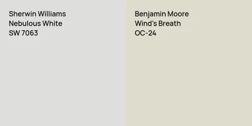 SW 7063 Nebulous White vs OC-24 Wind's Breath