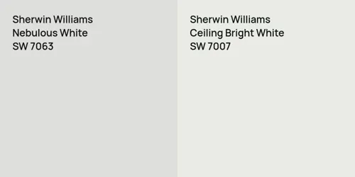 SW 7063 Nebulous White vs SW 7007 Ceiling Bright White