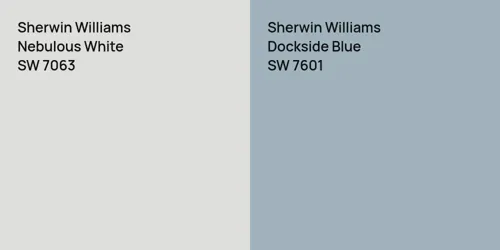 SW 7063 Nebulous White vs SW 7601 Dockside Blue