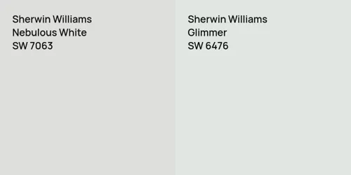 SW 7063 Nebulous White vs SW 6476 Glimmer