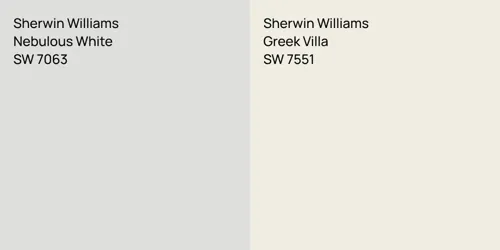 SW 7063 Nebulous White vs SW 7551 Greek Villa