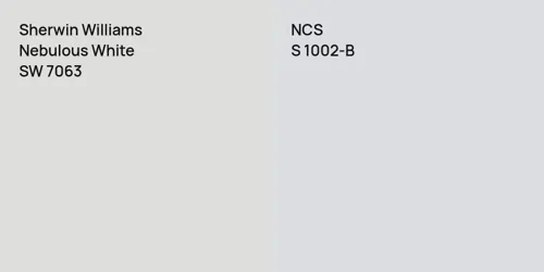 SW 7063 Nebulous White vs S 1002-B 