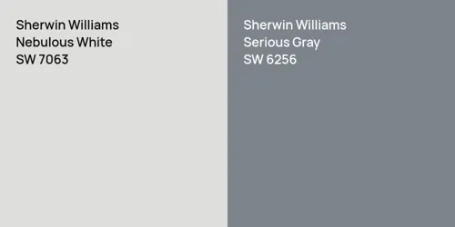 SW 7063 Nebulous White vs SW 6256 Serious Gray