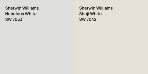 SW 7063 Nebulous White vs SW 7042 Shoji White