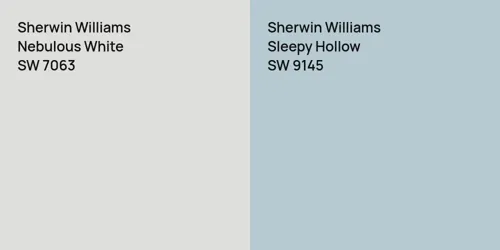 SW 7063 Nebulous White vs SW 9145 Sleepy Hollow