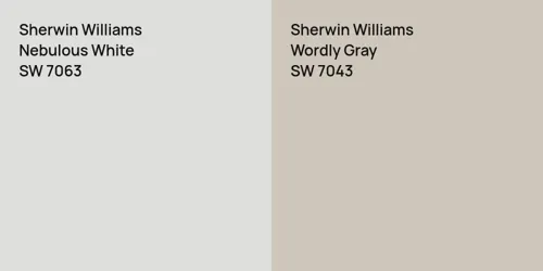 SW 7063 Nebulous White vs SW 7043 Wordly Gray