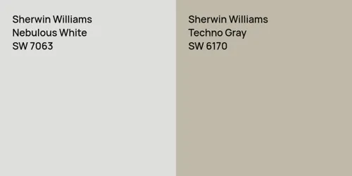 SW 7063 Nebulous White vs SW 6170 Techno Gray