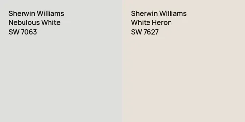 SW 7063 Nebulous White vs SW 7627 White Heron