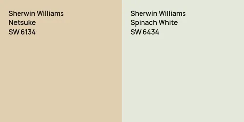 SW 6134 Netsuke vs SW 6434 Spinach White