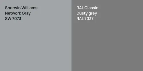 SW 7073 Network Gray vs RAL 7037  Dusty grey