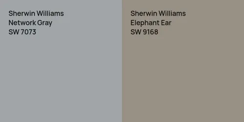 SW 7073 Network Gray vs SW 9168 Elephant Ear