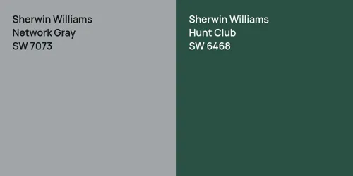 SW 7073 Network Gray vs SW 6468 Hunt Club