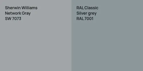 SW 7073 Network Gray vs RAL 7001  Silver grey