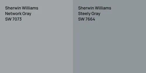 SW 7073 Network Gray vs SW 7664 Steely Gray