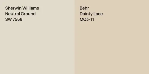 SW 7568 Neutral Ground vs MQ3-11 Dainty Lace