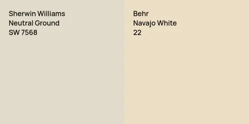 SW 7568 Neutral Ground vs 22 Navajo White