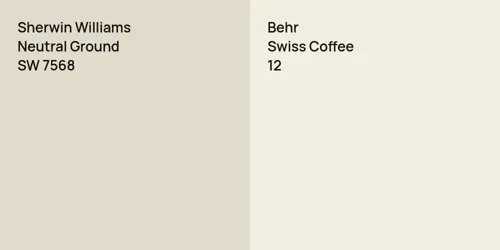 SW 7568 Neutral Ground vs 12 Swiss Coffee