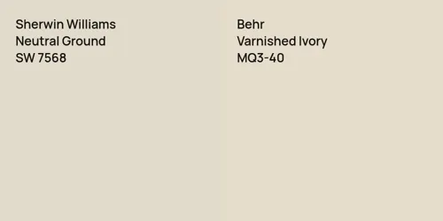 SW 7568 Neutral Ground vs MQ3-40 Varnished Ivory