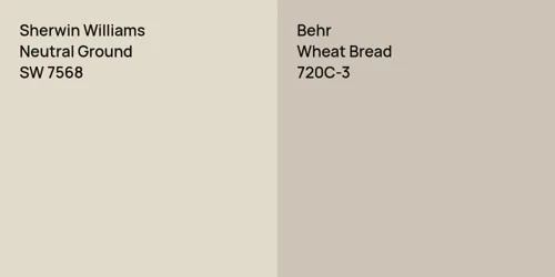 SW 7568 Neutral Ground vs 720C-3 Wheat Bread