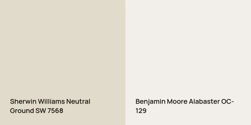 SW 7568 Neutral Ground vs OC-129 Alabaster