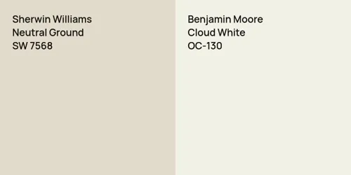 SW 7568 Neutral Ground vs OC-130 Cloud White