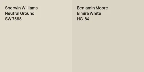 SW 7568 Neutral Ground vs HC-84 Elmira White