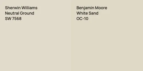 SW 7568 Neutral Ground vs OC-10 White Sand