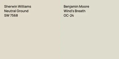 SW 7568 Neutral Ground vs OC-24 Wind's Breath