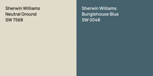 SW 7568 Neutral Ground vs SW 0048 Bunglehouse Blue