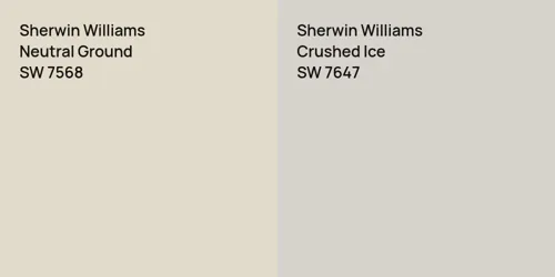 SW 7568 Neutral Ground vs SW 7647 Crushed Ice