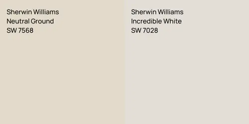 SW 7568 Neutral Ground vs SW 7028 Incredible White