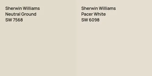 SW 7568 Neutral Ground vs SW 6098 Pacer White