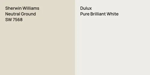 SW 7568 Neutral Ground vs  Pure Brilliant White