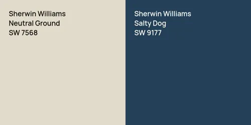 SW 7568 Neutral Ground vs SW 9177 Salty Dog