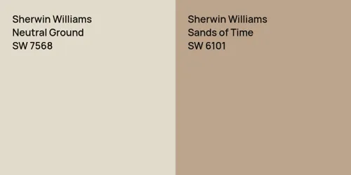 SW 7568 Neutral Ground vs SW 6101 Sands of Time