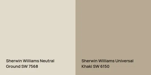 SW 7568 Neutral Ground vs SW 6150 Universal Khaki