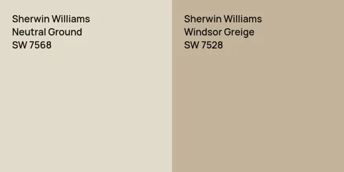 SW 7568 Neutral Ground vs SW 7528 Windsor Greige