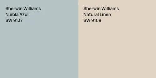 SW 9137 Niebla Azul vs SW 9109 Natural Linen