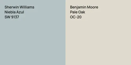 SW 9137 Niebla Azul vs OC-20 Pale Oak