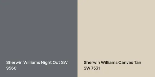 SW 9560 Night Out vs SW 7531 Canvas Tan